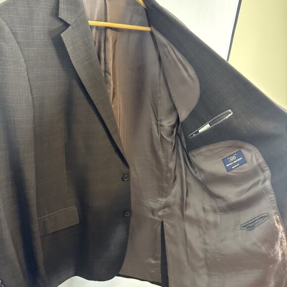 Brooks Brothers 346 Charcoal Brown Check Wool Sport Coat 48L - Picture 6 of 11